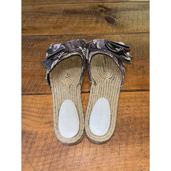 Womens Rebecca‎ Minkoff Giana Espadrille Bow Sandals Purple Slides Size 9M - Picture 8 of 13